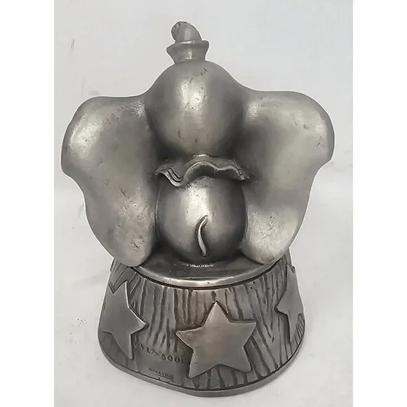 Disney Dumbo Limited Edition Pewter Clock Figure Quartz #412/5000 Malaysia WORKS - Picture 3 of 16